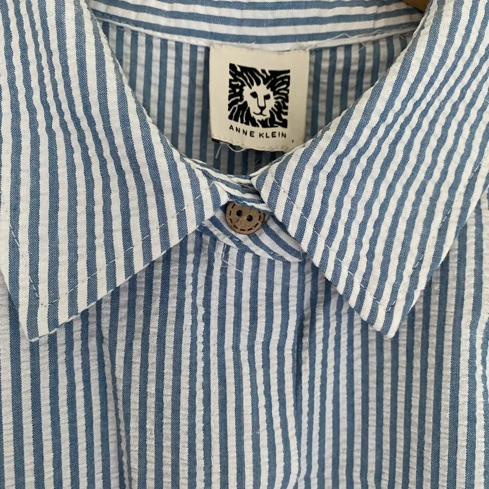 Anne Klein “Diane” Seersucker Midi Shirt Dress - Picture 3 of 7